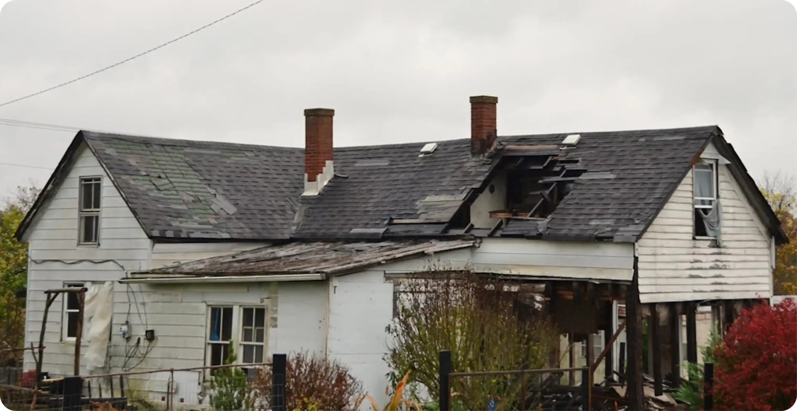 Storm damage roof repair service for residential property